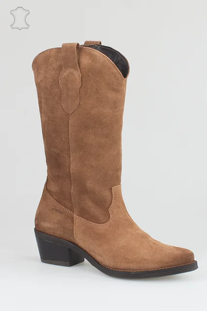 BOTA TEXANA EM CAMURÇA LISA